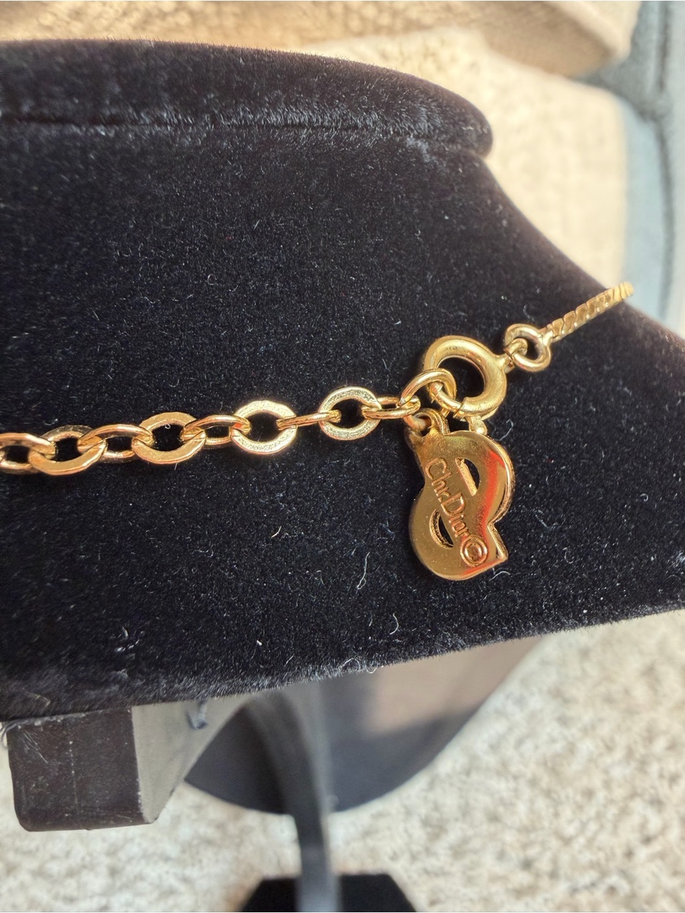 Vintage Christian Dior Triple Gold-Plated CD Logo Necklace - Picture 3 of 4